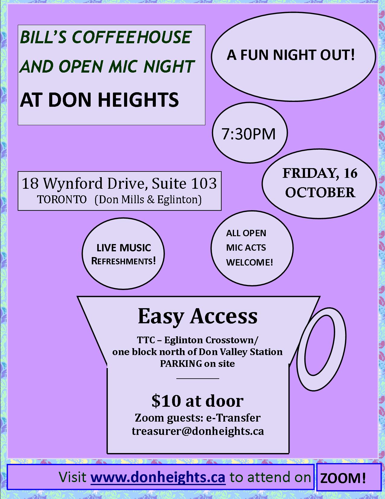 Coffee House October 16, 2026